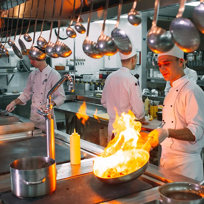Chef in commercial kitchen